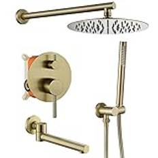 rain shower concealed shower mixer set, posh shower systems with shower head with hose three functions