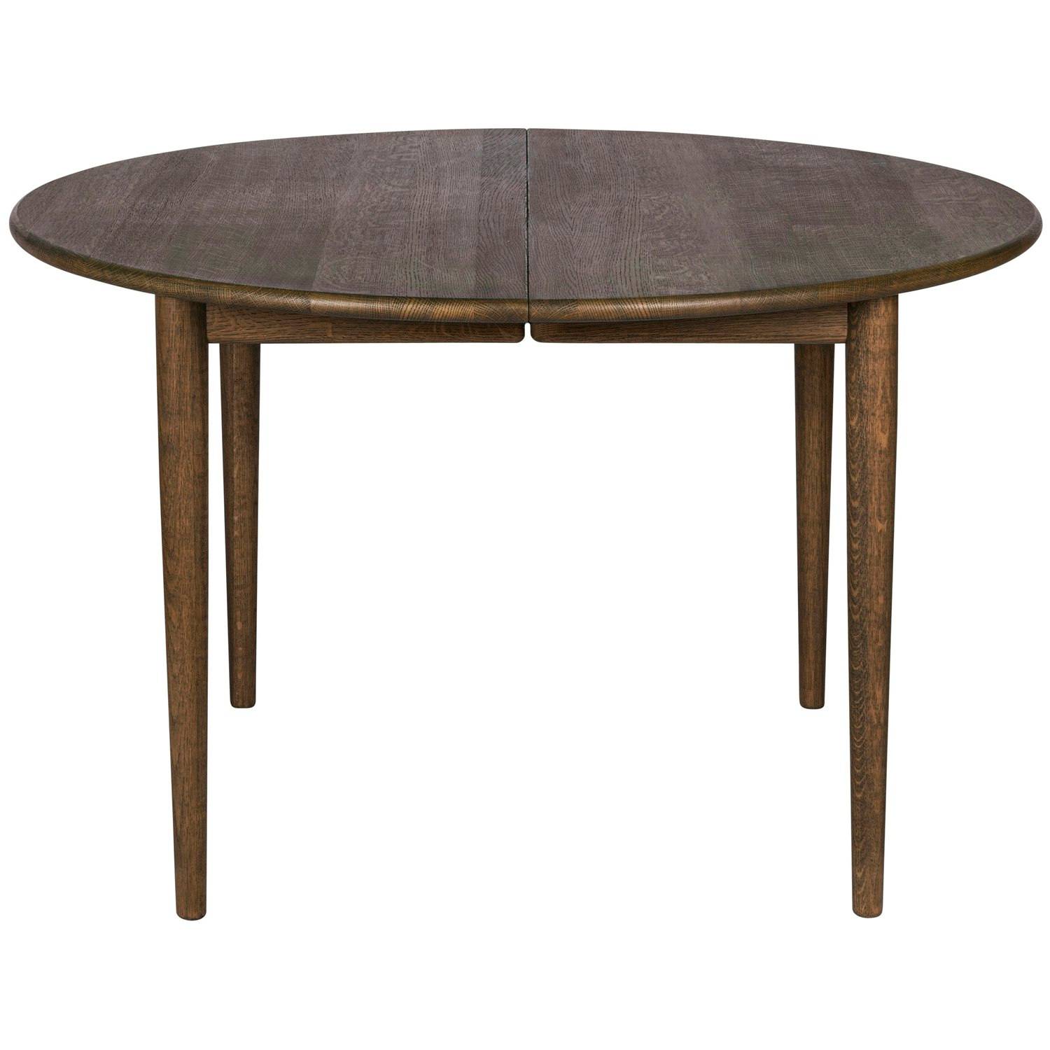 Haslev 893 Matbord Förlängningsbar Ø120 Cm Rökt - Matbord & Barbord Ek Rökt Ek - 800-893-EGRO-74
