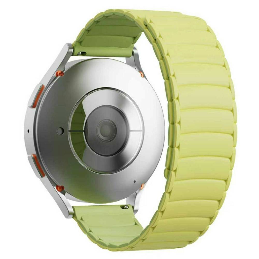 Samsung Galaxy Watch7 44/40mm - Magnetisk urrem i silikone 20mm - Gul