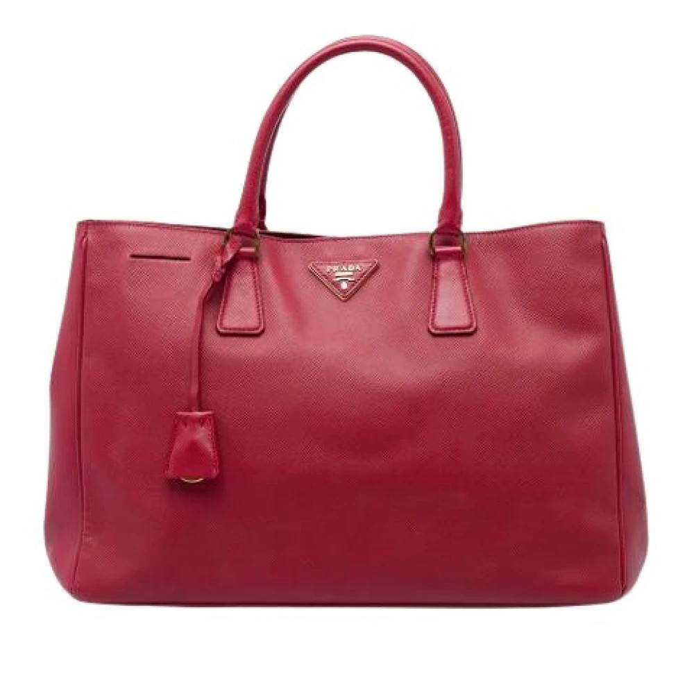 Prada Vintage Pre-owned Galleria Tote - Vintage - Dame - Rød - ONE SIZE - Læder