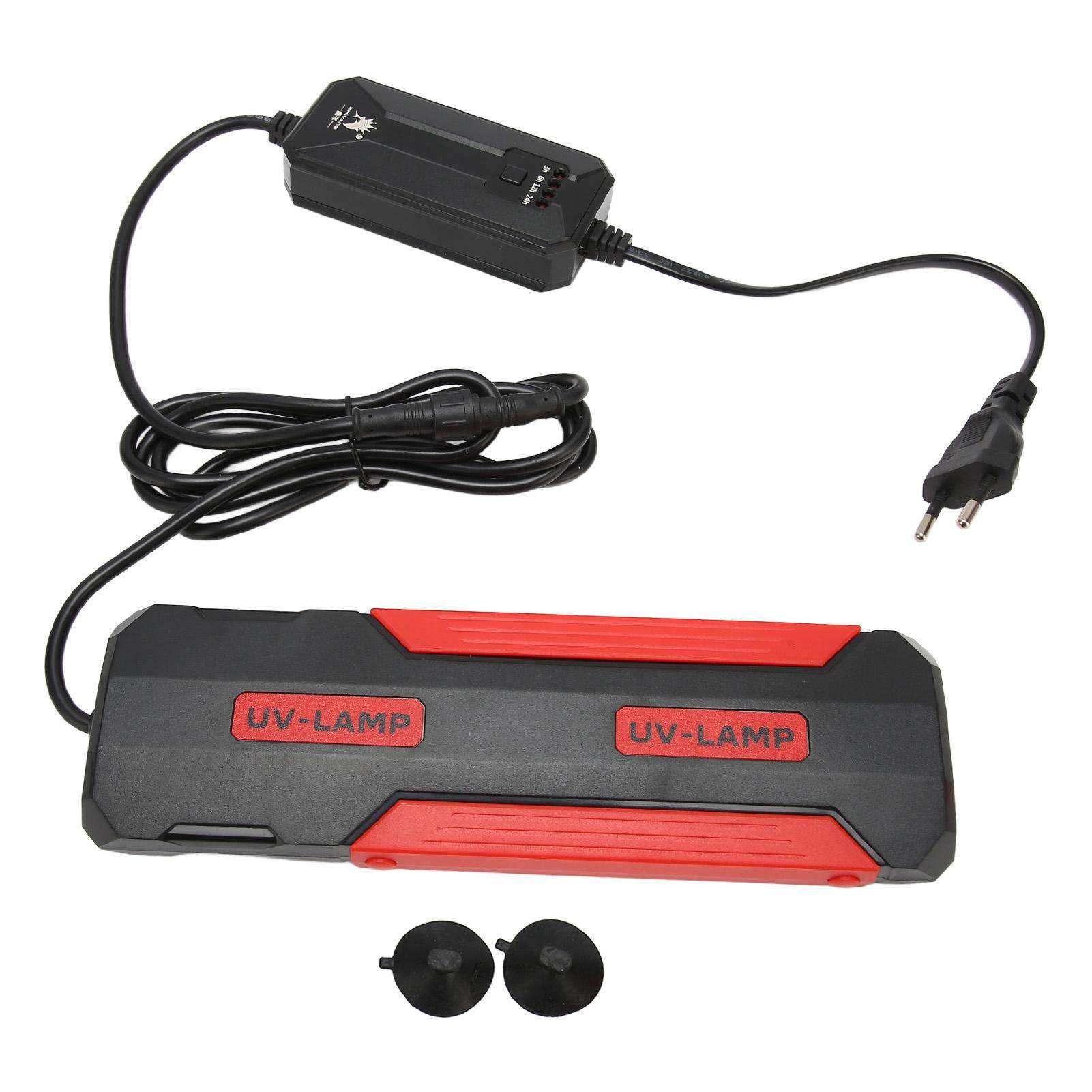 9W Akvarium UV-lampa Avtagbar Baksida 180 Graders Sterilisering Akvarium Rent Ljus med Smart Timer