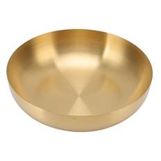 Fyearfly Stor salladsskål rostfritt stål blandningsskål, 24 cm guld fruktskål stor serveringsskål ramen nudelskål salladsblandningsskål förtjockad rostfri skål för soppbakning