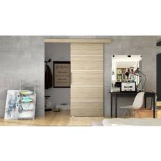 Skjutdörr Nemanja 86x205 cm - Ek garderob & walk-in closet Silver,Natur