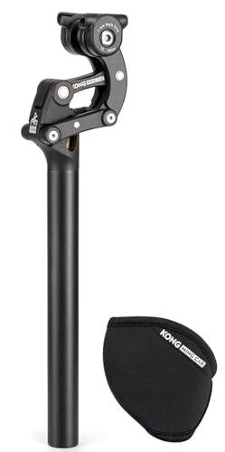 KONG MING CAR Gefederte Sattelstütze 27.2/30.9/31.6 x 365 mm – Parallelogramm-Federsattelstütze, Aluminium, 50 mm Federweg, einstellbare Dämpfung, für Mountainbike, Trekkingrad und Citybike (Φ31.6mm)
