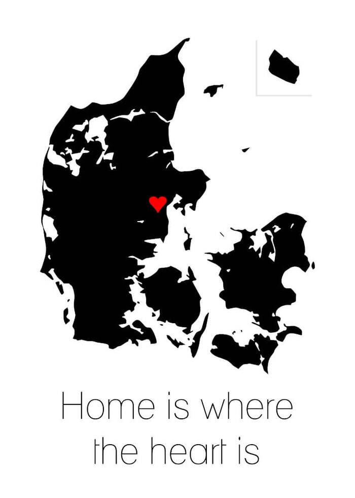 Plakat - Home is where the heart is fra Walldelux.dk