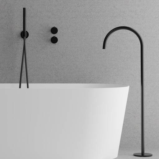 Scandtap Harmonized Bliss 4 badkarsblandare med duschset, svart