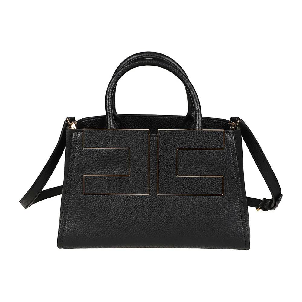 Elisabetta Franchi Tote Taske Med Logo - Tasker - Dame - Sort - ONE SIZE - Uld