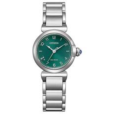 [Citizen] Photovoltaic Eco-Drive Watch Waterproof Green ROUND Collection Lily of the Valley EM1130-83X Women's Silver