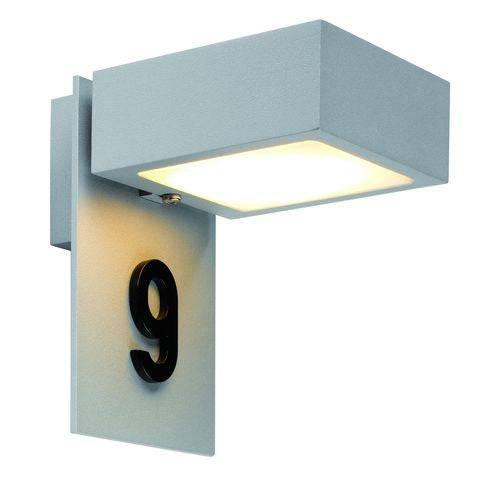 Arcade 3080 væglampe med husnummer Psm Lighting - Alu grå / (2) nr. eller tal