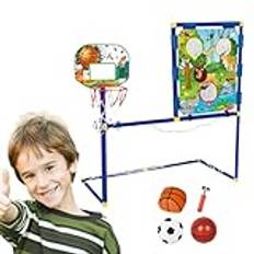 Lightweight Kids Basketball Hoop, Backyard Sports Goal, Barn Basketball Stand, Barn Sportmål, Fotboll Net för, Basketball Stand for Boys, Barnvänligt fotbollsmål