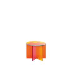 Glas Italia - XXX01 Low table Ø:50, Top: Pink glass, Base: Laminated glassplates - Småbord & sidobord - Johanna Grawunder - Orange - Glas