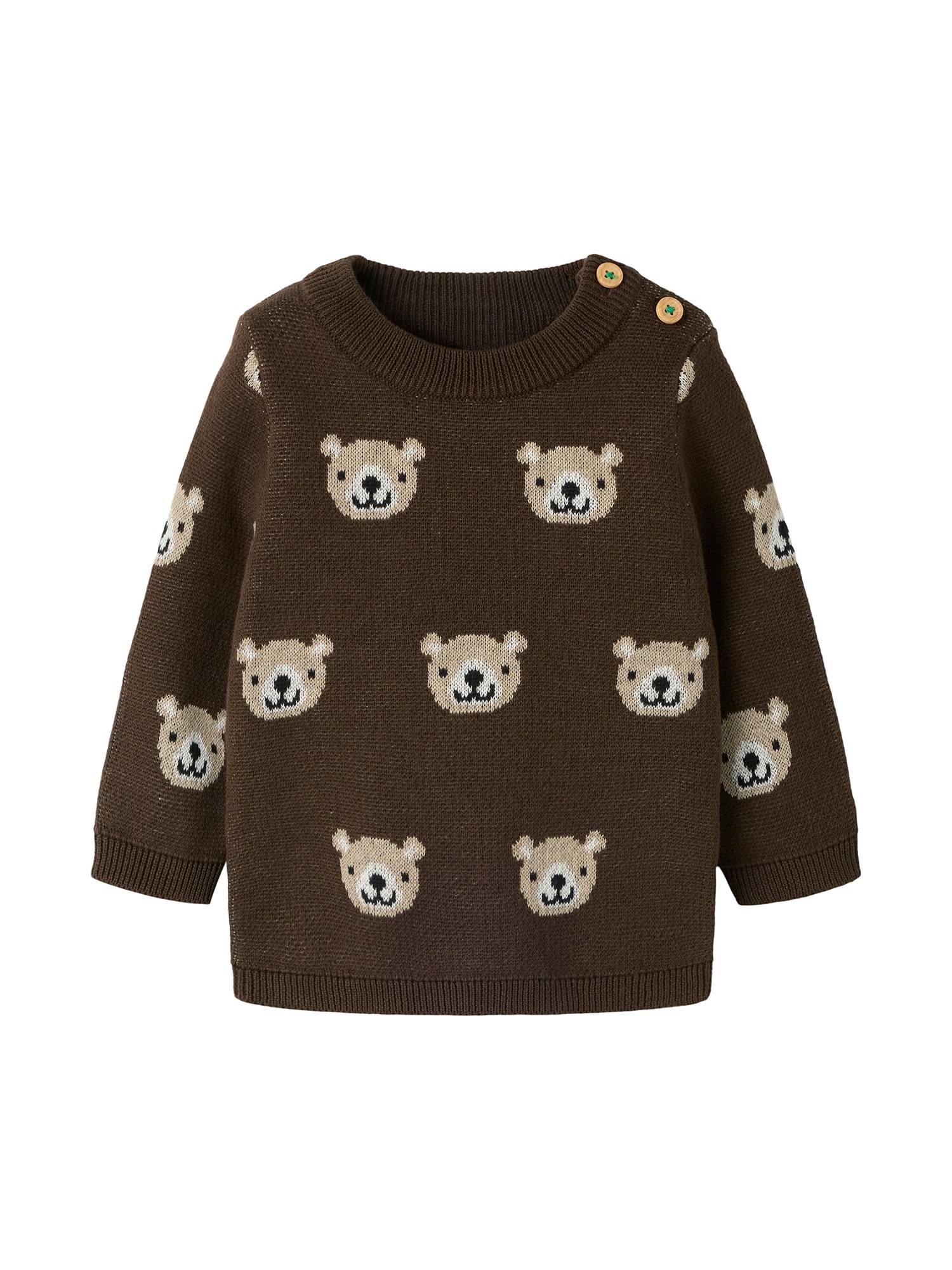 NAME IT Pullover 'NBMNEIL'  cappuccino / mørkebrun / hvid