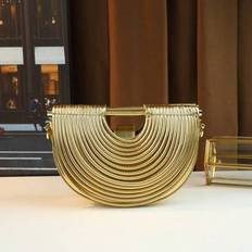 Noodle Element Tote Bag, Dumpling Shaped Handbag, Women Shoulder Bag, Crossbody Satchel - Gold