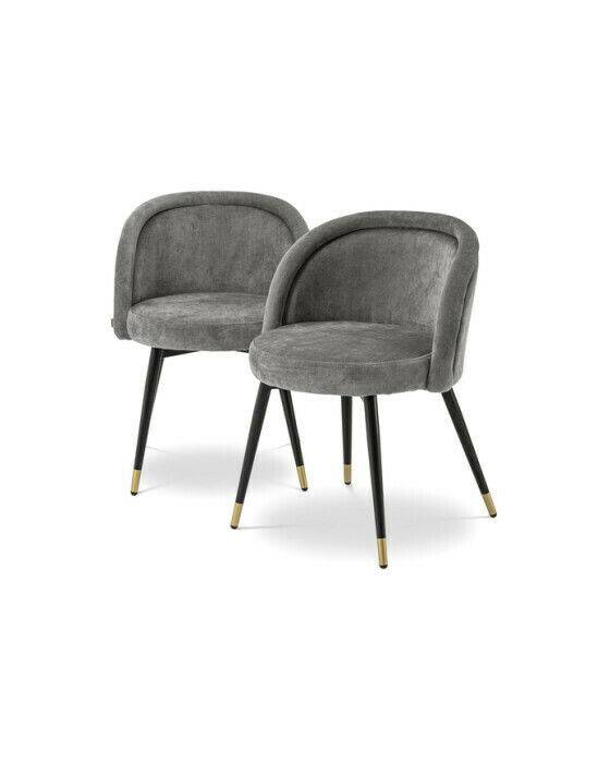 Eichholtz Chloé matstolar grå - Grå (A. 57,5 / B. 58 / C. 77 / D. 47 / E. 49,5 cm)