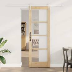vidaXL Skydedør Brun 73,5 x 211 cm Træ og metal