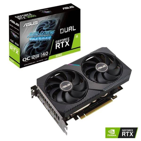 VGA-kort Asus GeForce RTX 3060 dual-RTX3060-O12G-V2 12GB GDDR6 192bit hdmi+3xDP PCIe4.0