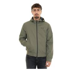 Emporio Armani Ea7, Jacka, Herr, 2Xl, Hooded Zip Jacket med Kontrastdetaljer - green (2XL)
