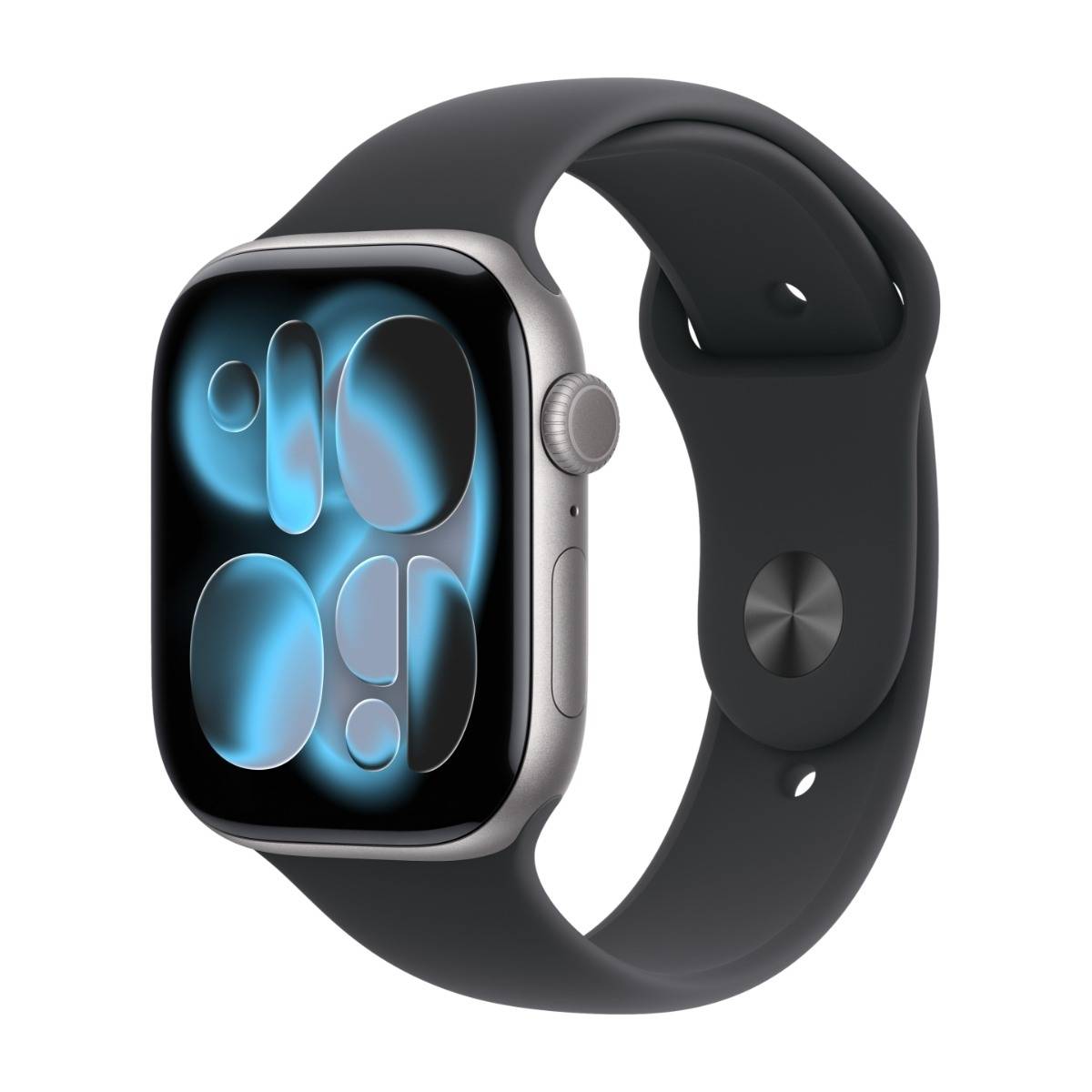 Apple Watch Series 11 GPS + Cell 46 mm rymdgrå aluminum, svart sportband - S/M