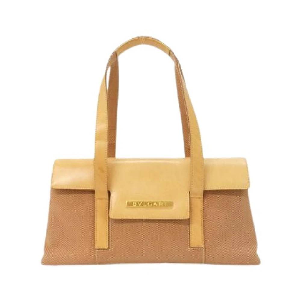 Bvlgari Vintage - Pre-owned Canvas Leather Shoulder Bag Vintage - Dam - ONE Size - Läder