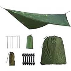 Camping tältpresenning vattentät 3 x 3 m, tältpresenning hållare, presenning för hängmatta regnskydd solskydd, ultralätt UV-skydd solsegel tält med öljetter jordspikar rep, för picknick resor (grön)