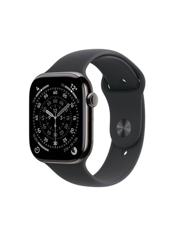 Apple Watch Series 11 GPS + Cellular 46mm Slate Titanium Case with Black Sport Band - M/L