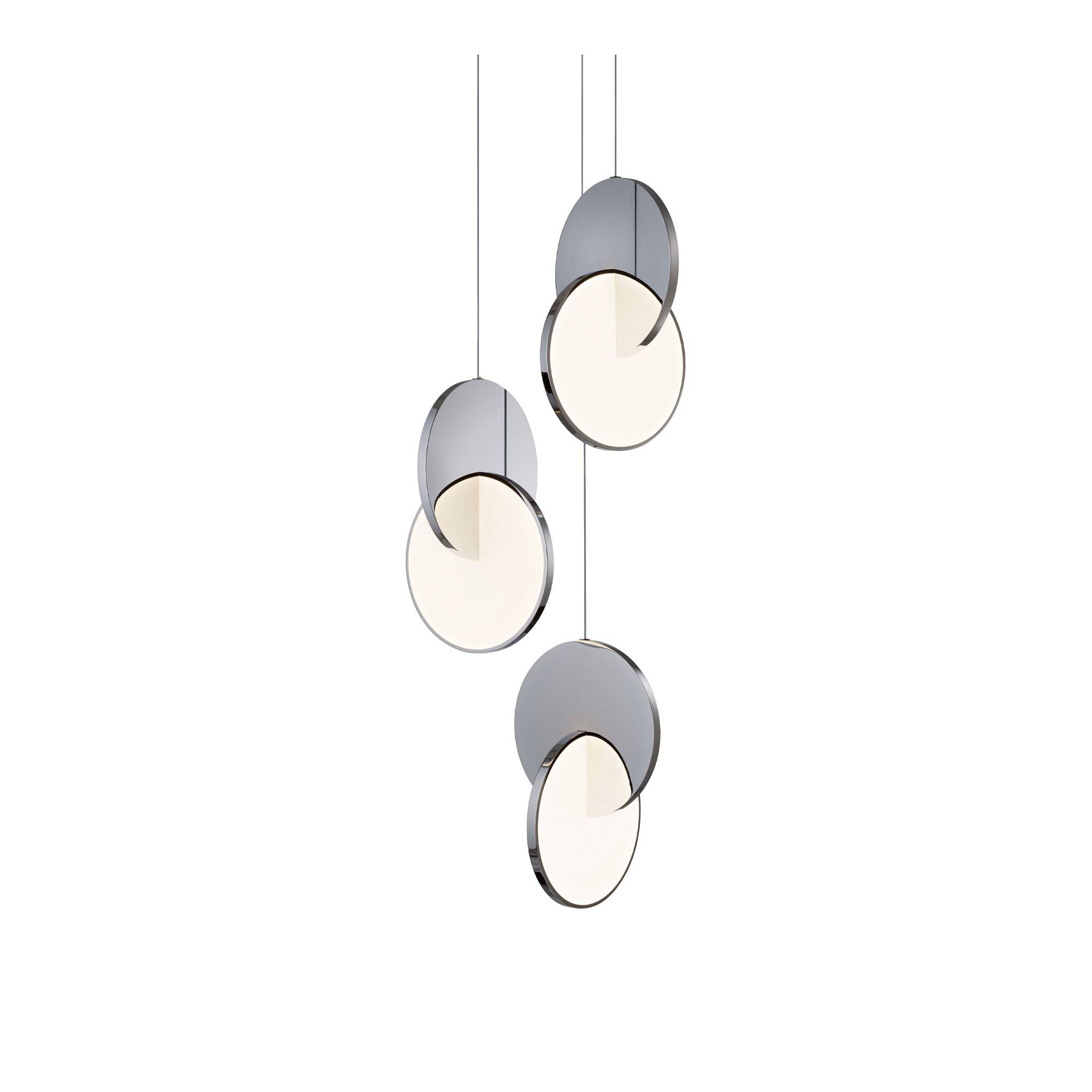 Lee Broom - Eclipse Chandelier 3 Piece - Chrome - Pendellampor - Silver