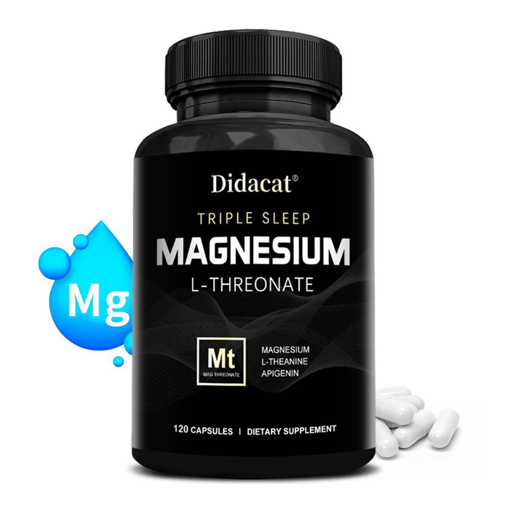 Didacat Magnesium L-Threonate Capsules with L-Theanine & Apigenin, 120 Vegetarian Capsules