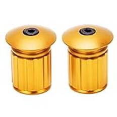 Cykelstångsplugg, aluminiumlegering Expansionsstångsplugg Bike Folding Bike Road Bike Expansion Lock Bar Plug för de flesta cyklar Road Bike Mountainbike BMX MTB (Gold)