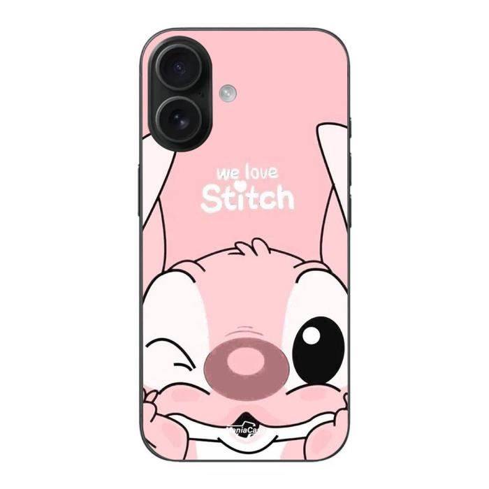 Case - Maniacase - Iphone 16 Plus - Stitch Angel - Soft - Cute - Pink gond rosa