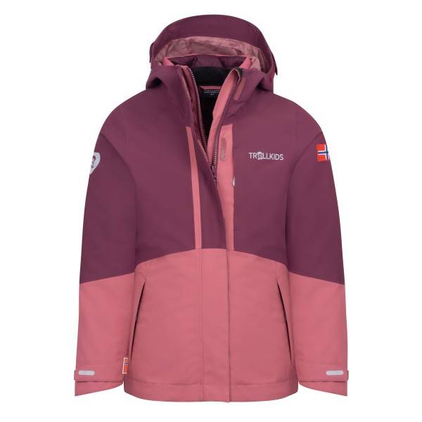 Trollkids Girl's Skanden 3in1 Jacket 3 i 1-jakke Børn størrelse 104 farve lilla/pink
