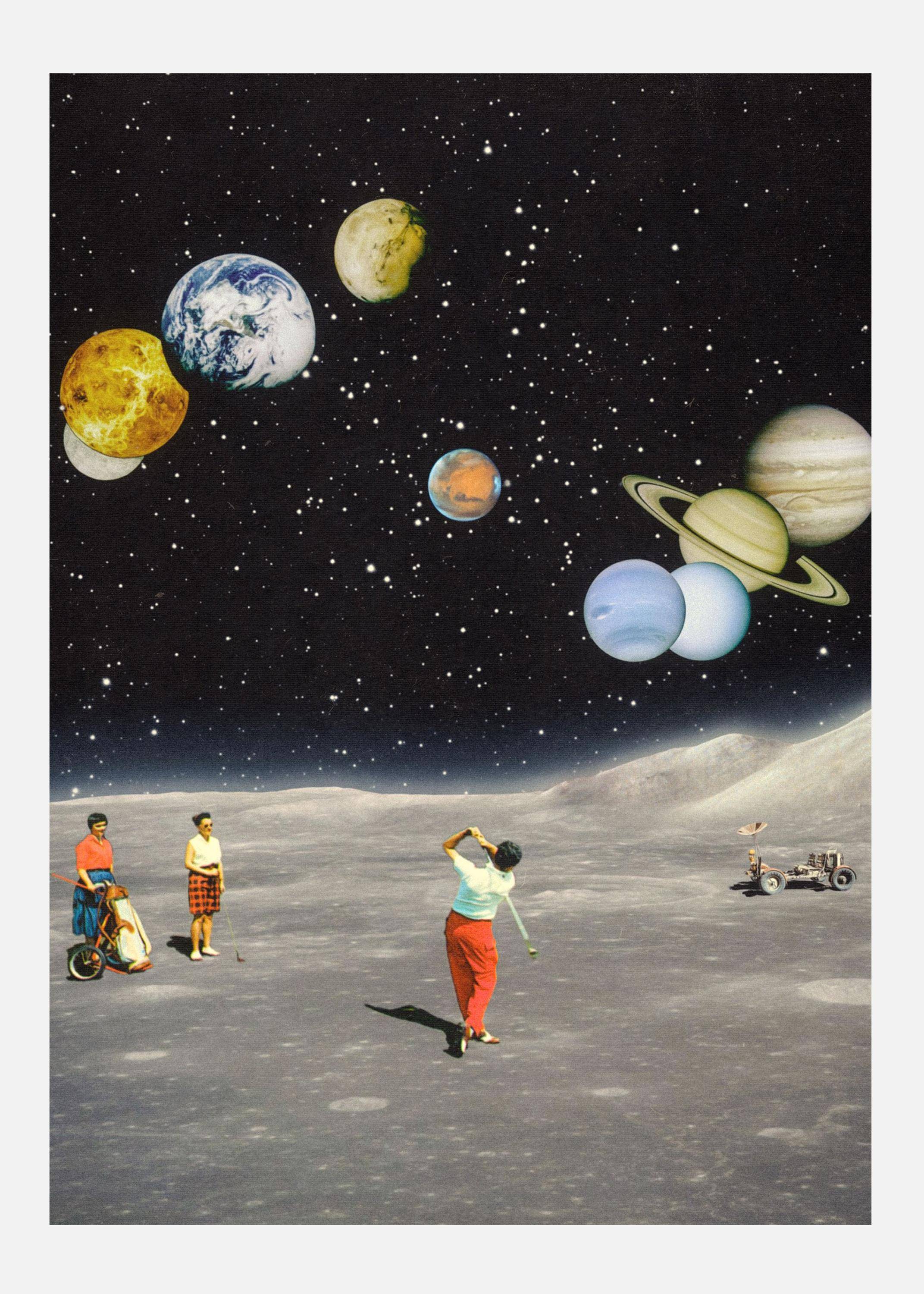 Space Golf Canvastavla (30x40 cm)