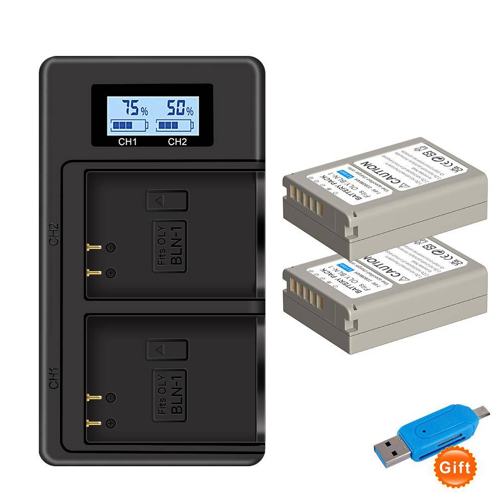 2280 mah BLN-1 PS-BLS1 kamerabatteri för OLYMPUS PS-BLM1 BLN-1 Uppladdningsbart batteri för E-M5 EM5 OMD OM-D vit