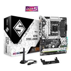 ASRock X670E Steel Legend - Motherboard - ATX - Socket AM5 - AMD X670E Chipsatz - USB 3.2 Gen 1, USB 3.2 Gen 2, USB-C 3.2 Gen2, USB-C 3.2 Gen 2x2 - Bluetooth, Gigabit LAN, 2.5 Gigabit LAN, Wi-Fi 6 - Onboard-Grafik (CPU erforderlich)