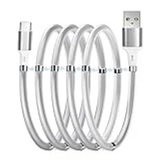 GELRHONR Magnetisk laddkabel, USB A till USB C-kabel, typ C datakabelorganisatör magnetisk absorption C ladddatakabel för USB-C-enheter -1M/3,2 fot