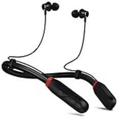 TERUBIN Bluetooth-hörlurar, 200 H lång speltid trådlös stereo halsband hörlurar med mikrofon, vattentäta hörlurar runt halsen i örat headset för sport/träning/kontor (svart)