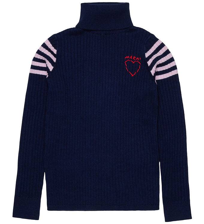 Marni Tröja - Stickad - Dark Sea Blue - Marni - 10 år (140) - Tröja