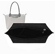 Lckaey handväska organiseringsinsats för Longchamp le pliage stor tygväska organiserare insats filt organiserare 1028svart-L