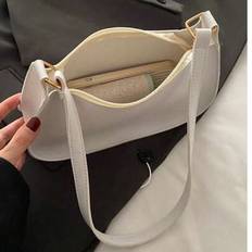 Fashion Simple Shoulder Bag Handbag Retro Style Underarm Bag High-Grade Lightweight Zipper Tote Baguette Bag Multi-Functional Bag Elegant European And - Beige