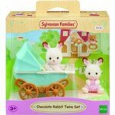 Playset Sylvanian Families Chocolate Bunny Twins and Double Stroller