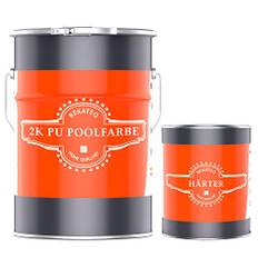 BEKATEQ 2K PU poolfärg 10 kg, ljusblå, glänsande poolfärg för poolpool av GFK, polyester, betong, stål, kakel I lack på PU-hartsbas, poolfärg, poolbeläggning LS-405