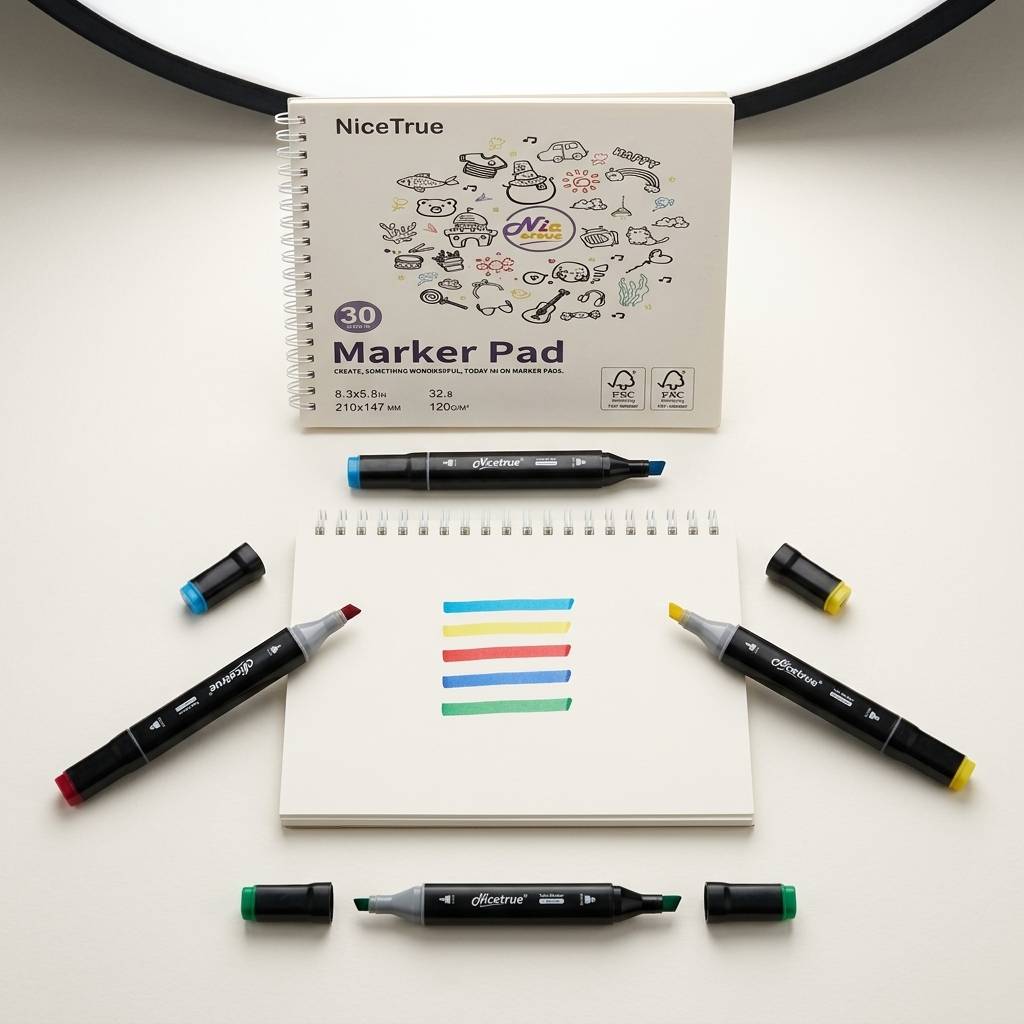 Nicetrue Alcohol Markers Anime Manga Brush Tip Permanent 24-168 Colors Drawing Illustration Premium Gift Set with Marker Pad Nicettrue
