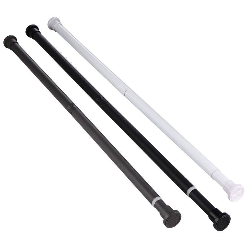 Adjustable Stainless Steel Shower Curtain Rod 80-240cm Telescopic No-Drill Clothes Drying Rack for Balcony Bathroom