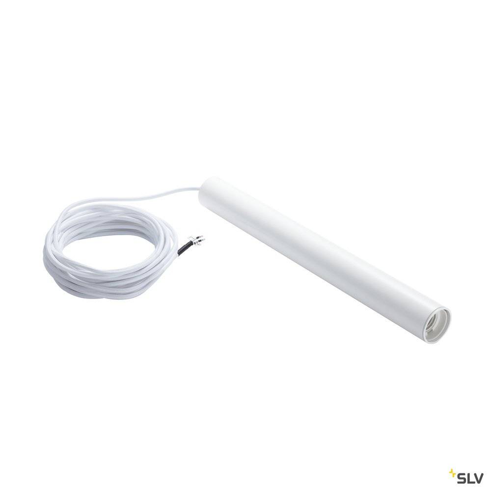 SLV Fitu 40 PD E27 Pendel 5m med öppen kabelände Vit