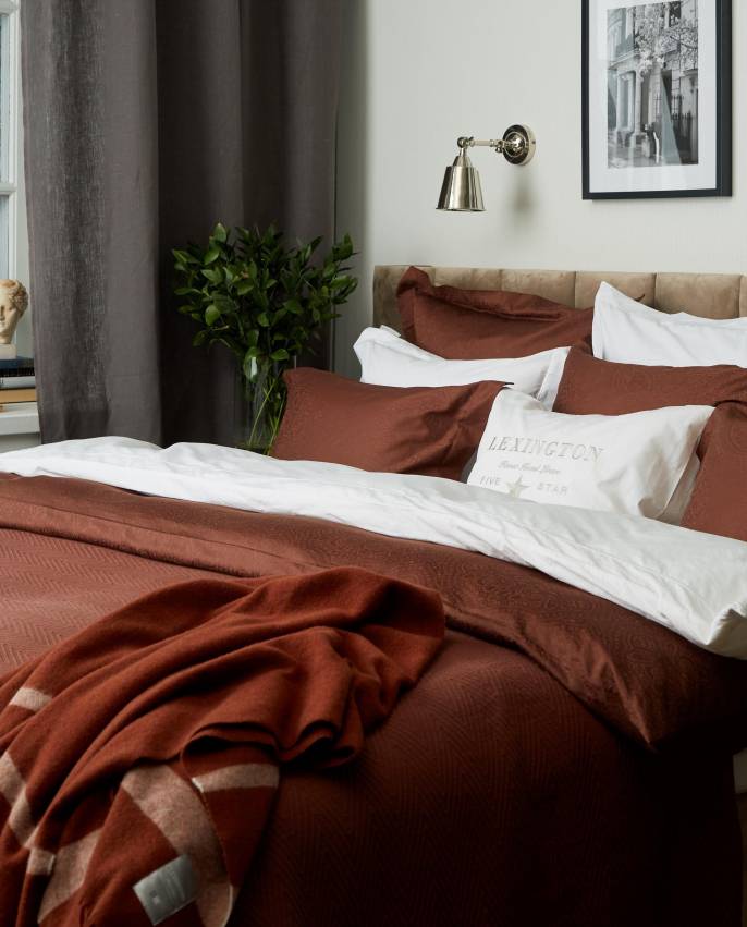 Lexington Hotel Collection Sateen Jacquard Dynebetræk Chestnut 150x210 cm
