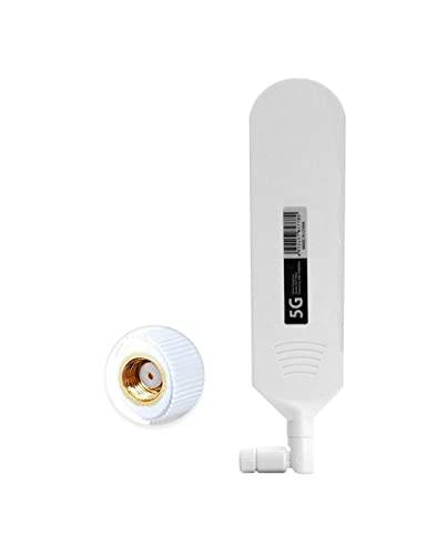 Vecys 4G LTE Antenn RP SMA Hane Kontakt 12dBi 4G/5G Omni Direktionell med Hög Förstärkning Limsticka Antenn 600-6000Mhz (Vit, 1 PCS)