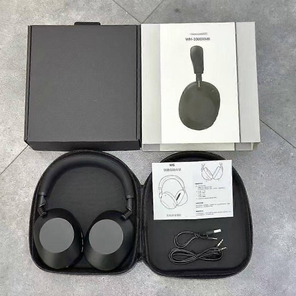 Wireless Bluetooth Over-Ear Headphones with ANC Noise Cancelling Compatible with Sony WH-1000XM6 Built-in Mic Foldable Black