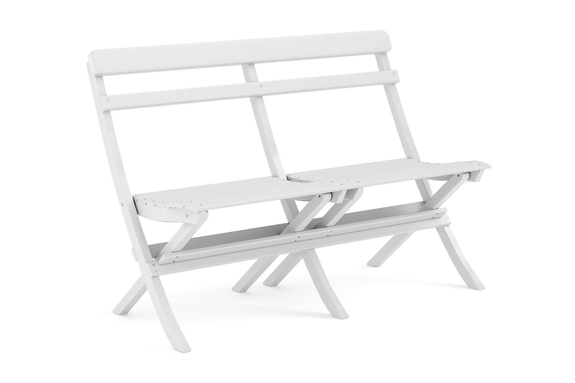 KWA Landet liten soffa utomhus 110x60x89 cm - Träsoffa akacia - Vit Trädgårdssoffa