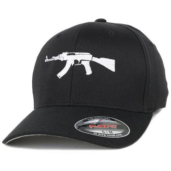 GUNS n SKULLS - Svart flexfit Keps - AK47 Black Stretch Fit @ Hatstore