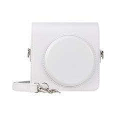 HIYQIN Instax FUJIFILM instax SQUARE SQ1 Camera Bag Camera Protective Case with Shoulder Strap PU Leather Case, (White)