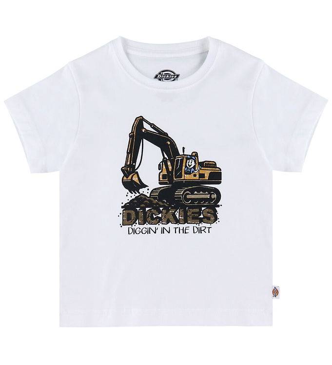 Dickies T-shirt - Grävmaskinsgrafik - Vit m. Tryck - Dickies - 10-12 år (140-152) - T-shirt